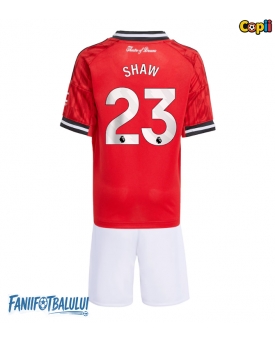 Manchester United Luke Shaw #23 Echipament de Fotbal Replică 2025-26 Copii Acasa (+ Șorturi)